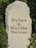 Cadby rustic limestone obelisk pet memorial