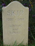Limestone standing stone pet memorial